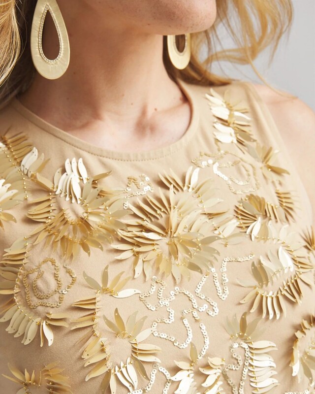Sequin Beaded Halter Tank - image 4